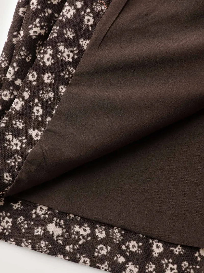 Floral Print Contrast Collar Jacket
