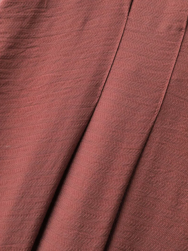 Textured Shirred Cinched-Waist Maxi Dress