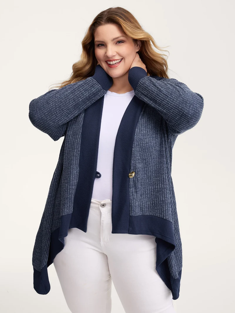 Textured Contrast Edge Hooded Jacket