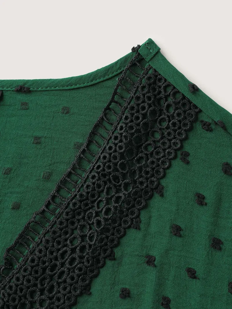 Jacquard Stretchy Waist Tiered Midi Dress