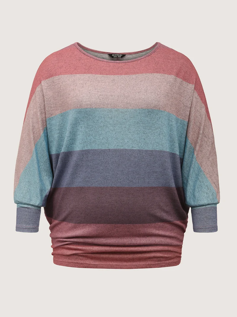 Colorful Stripes Dolman Sleeve T-Shirt