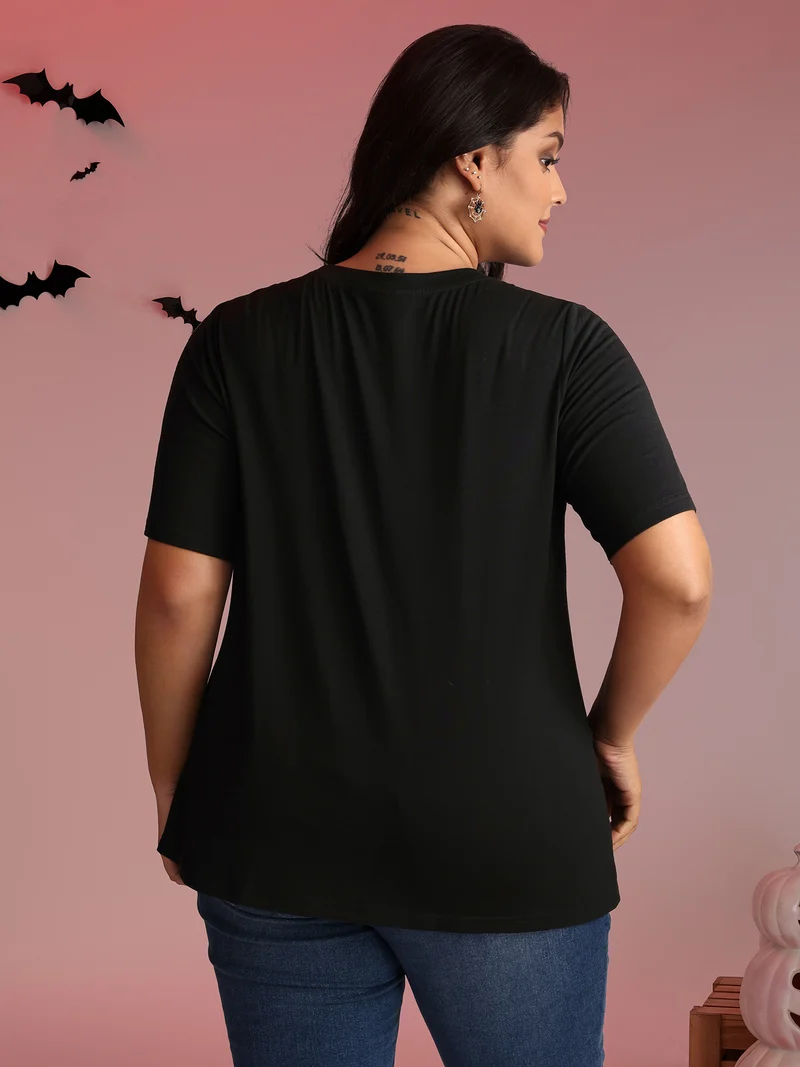 Creepy Pumpkins Stretchy Solid T-Shirt