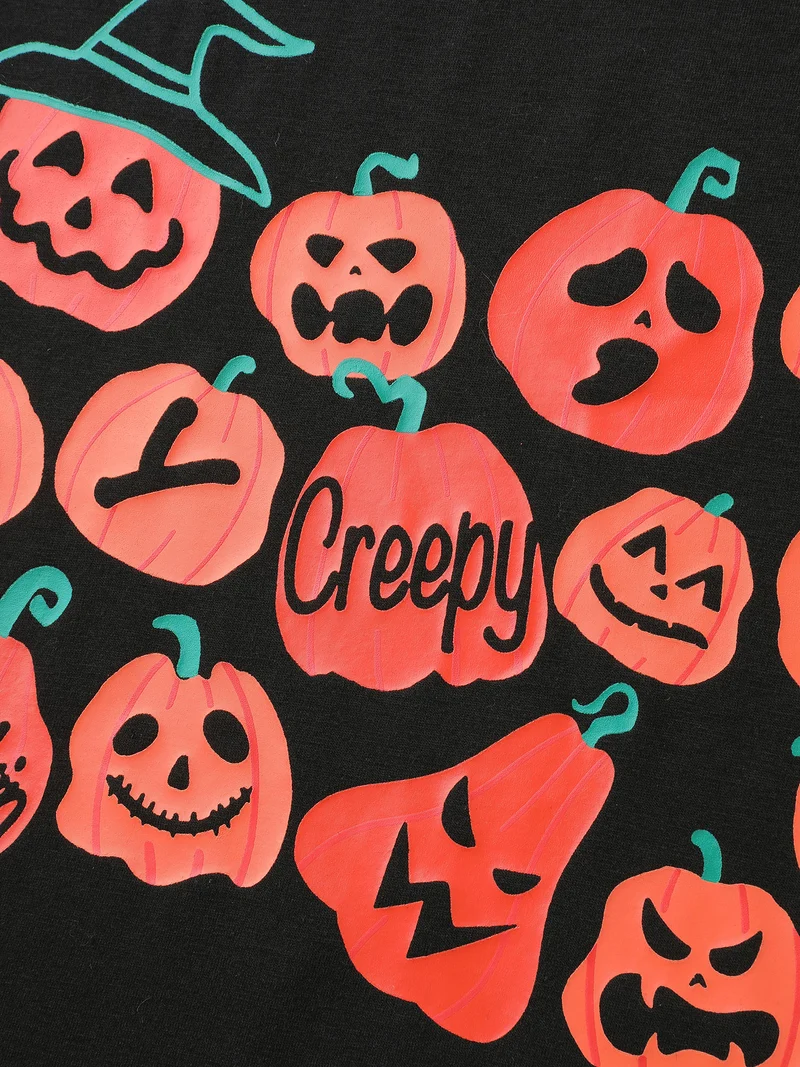 Creepy Pumpkins Stretchy Solid T-Shirt