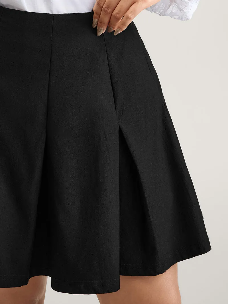 Pleated Built-In Shorts Mini Skirt