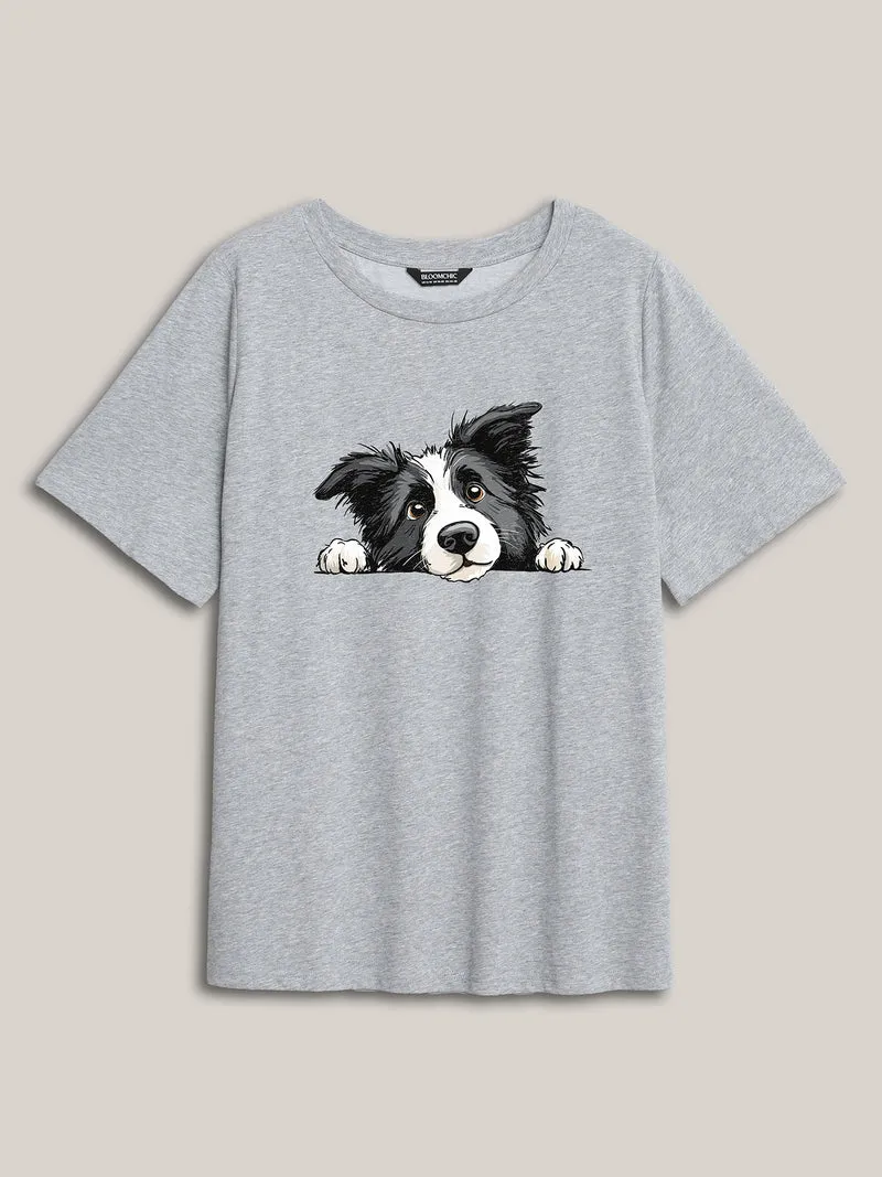 Puppy Love Printed Round Neck T-Shirt
