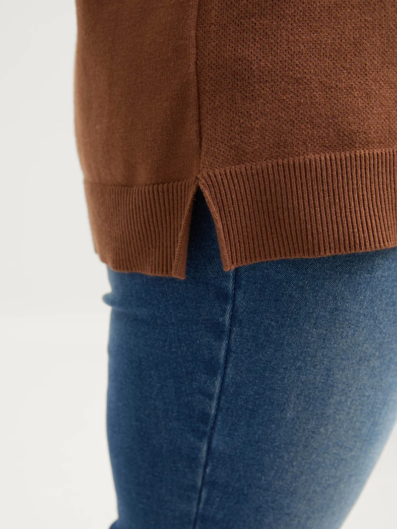 Leopard Jacquard Colorblock Pullover