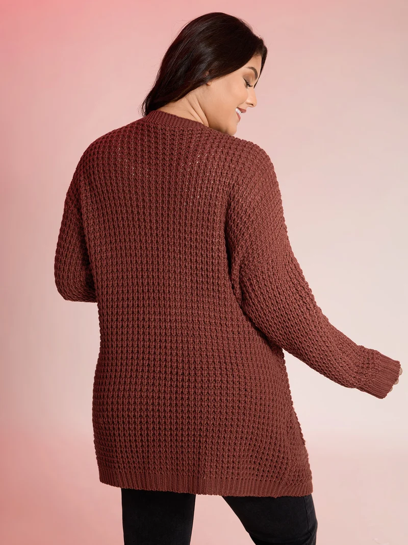 Vintage Textured Pockets Knit Cardigan
