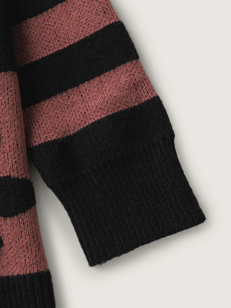 Supersoft Checkered Floral Superstretchy Knit Cardigan
