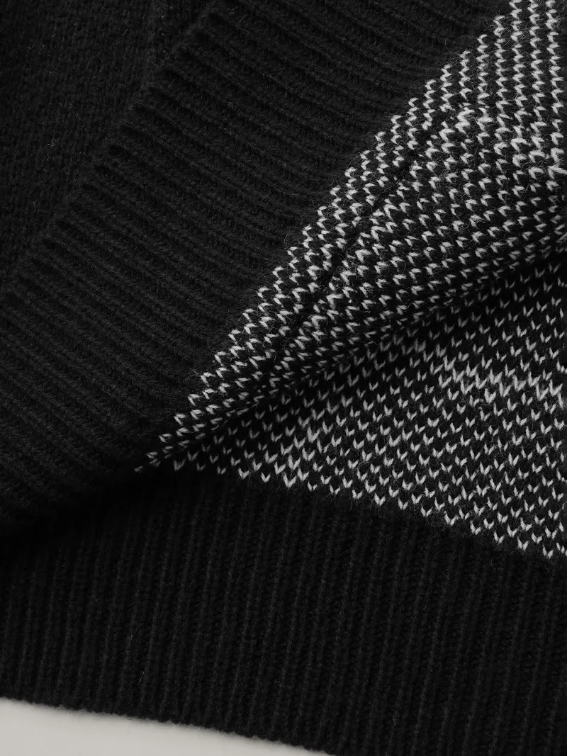 Spiderweb Bat Jacquard Pockets Knit Cardigan