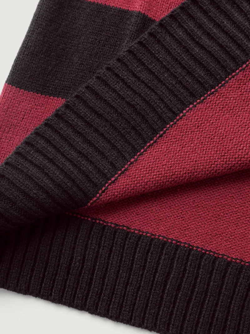 Colorblock Pockets Button Straight-Front Cardigan