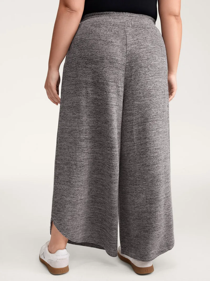 Stretchy Waistband Color-Mix Knit Pants
