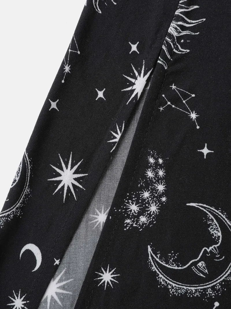 Starry Adventure Contrast Sheer Midi Dress