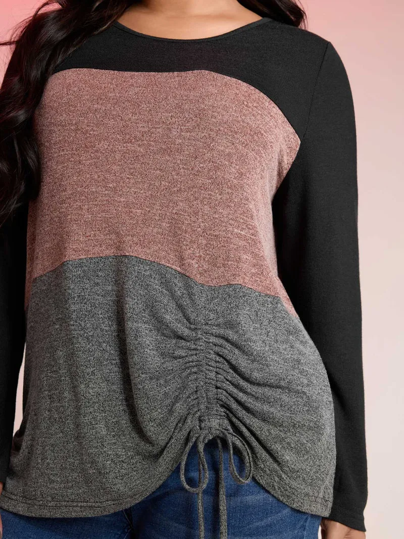 Colorblock Side Drawstring T-Shirt