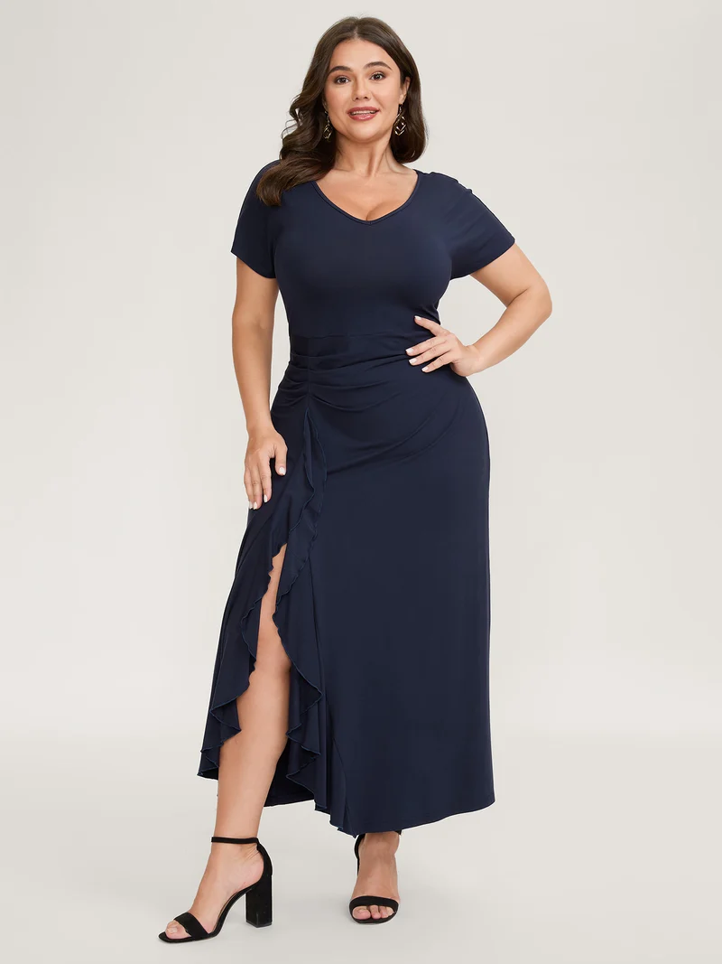 Supersoft Waist-Tie Slit Maxi Dress