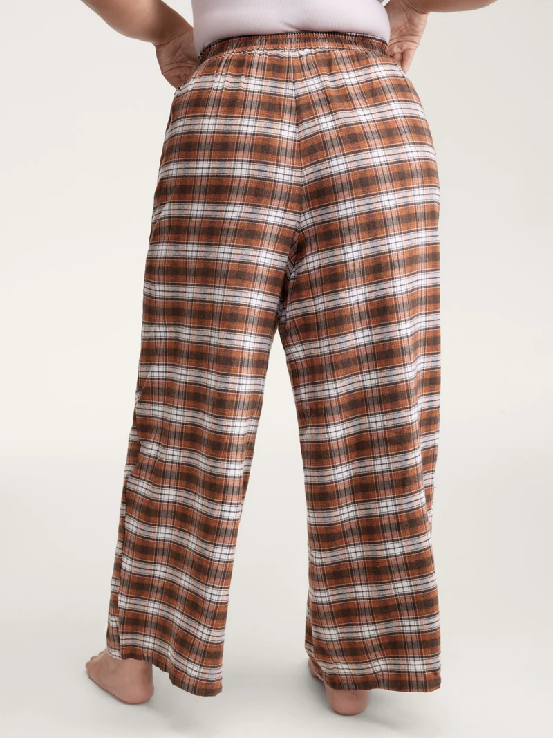 Checkered Print Drawstring Wide-Leg Lounge Pants