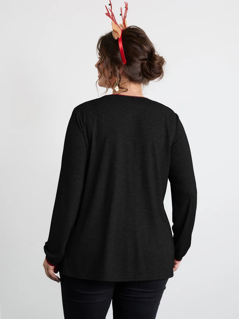 Supersoft Puppy Embroidery Contrast T-Shirt