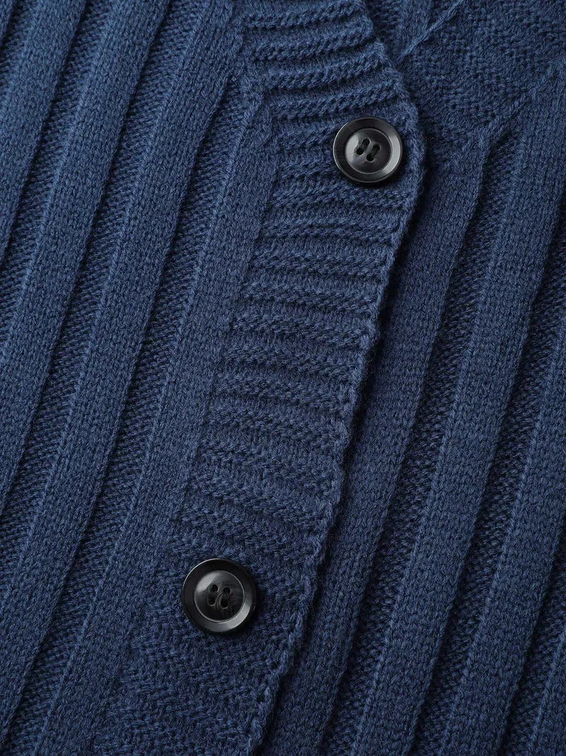 Textured Cozy Button Knit Cardigan