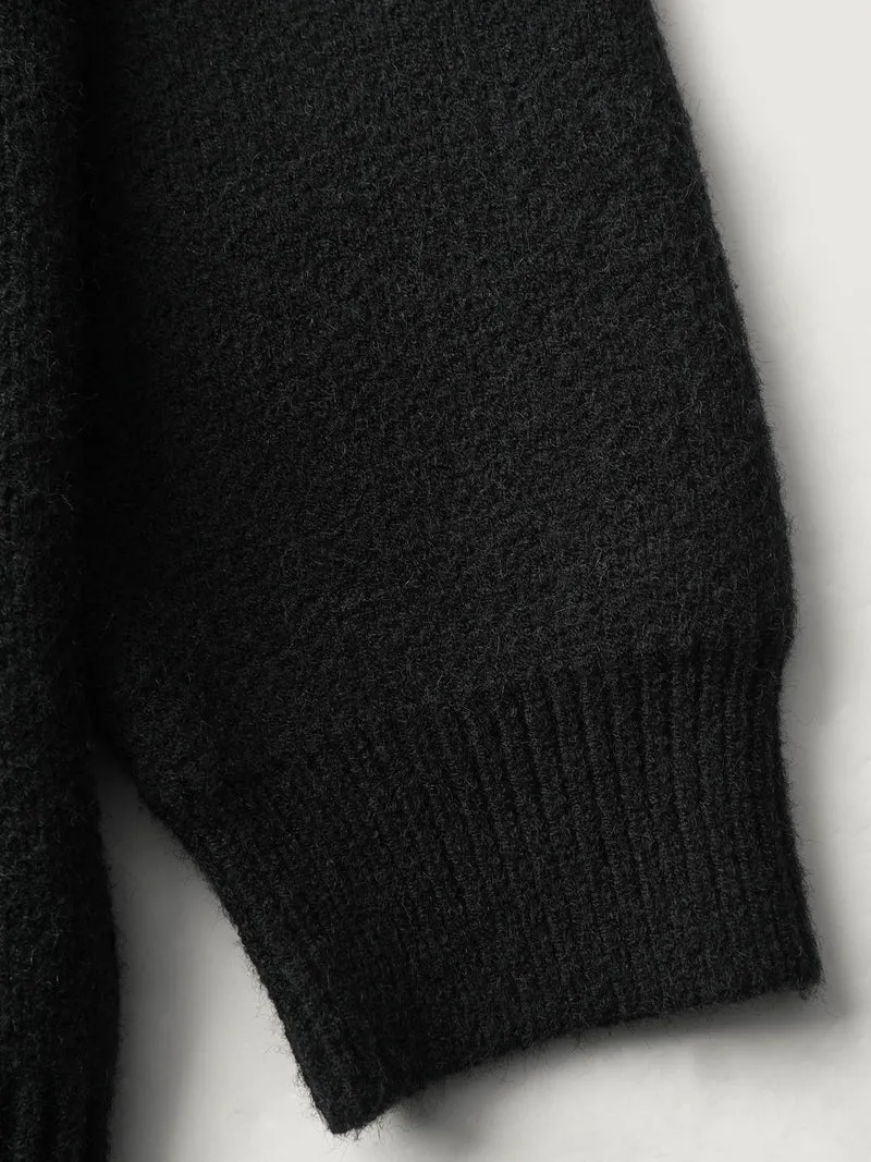 3D Bowknot Jacquard Textured Pullover