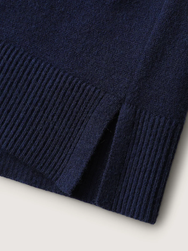 Color Block Cowl Neck Knit Pullover