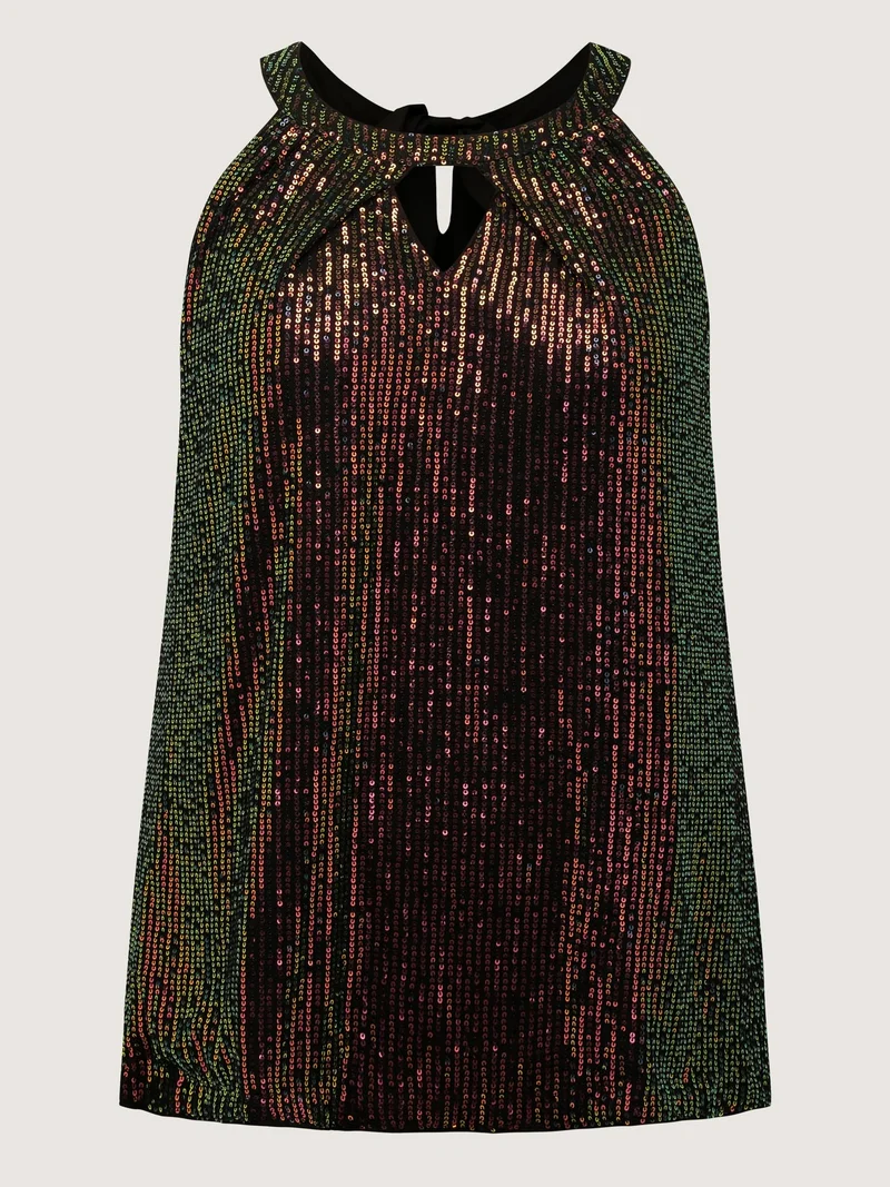 Shimmery Sequin Halter Tank Top