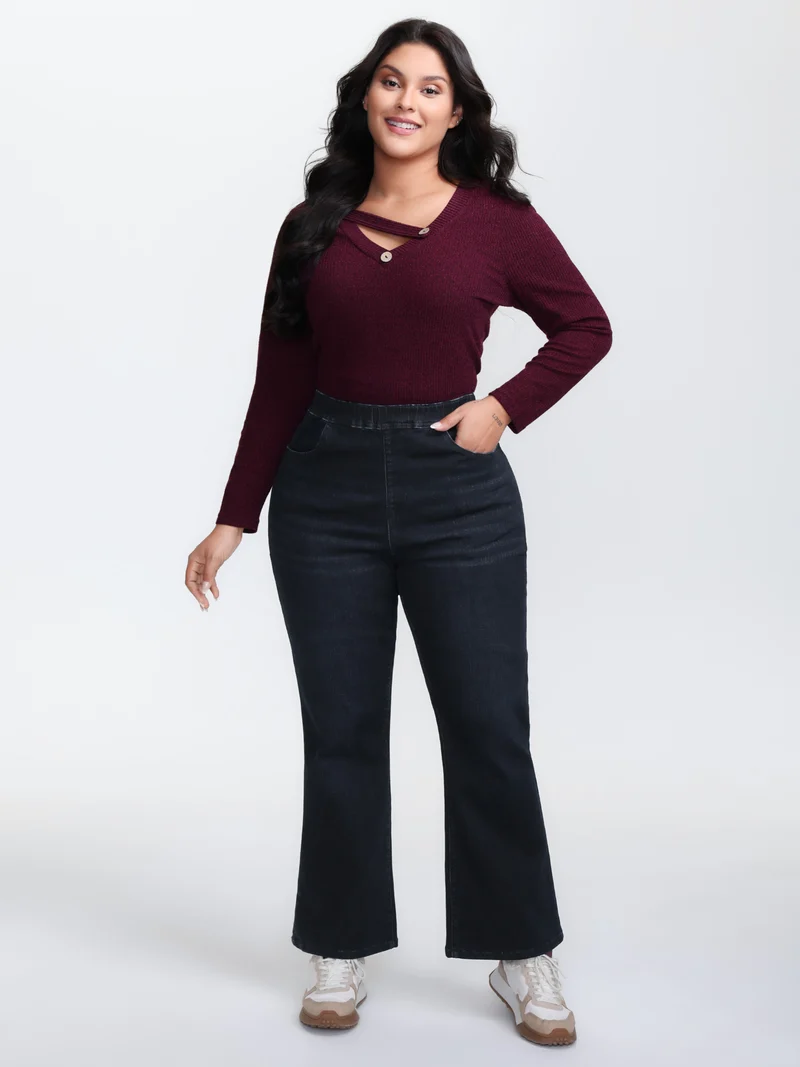 Super Stretchy Bootcut Mid-Rise Jeans