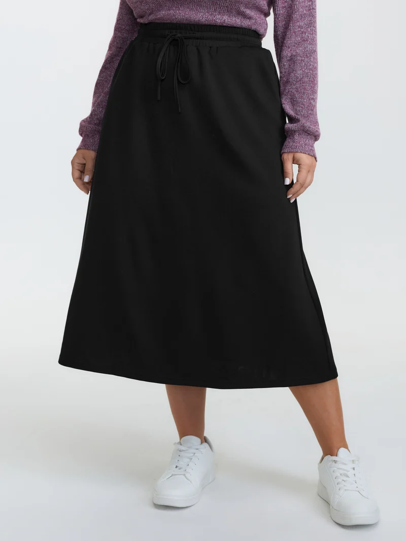Drawstring Stretchy Fishtail Midi Skirt