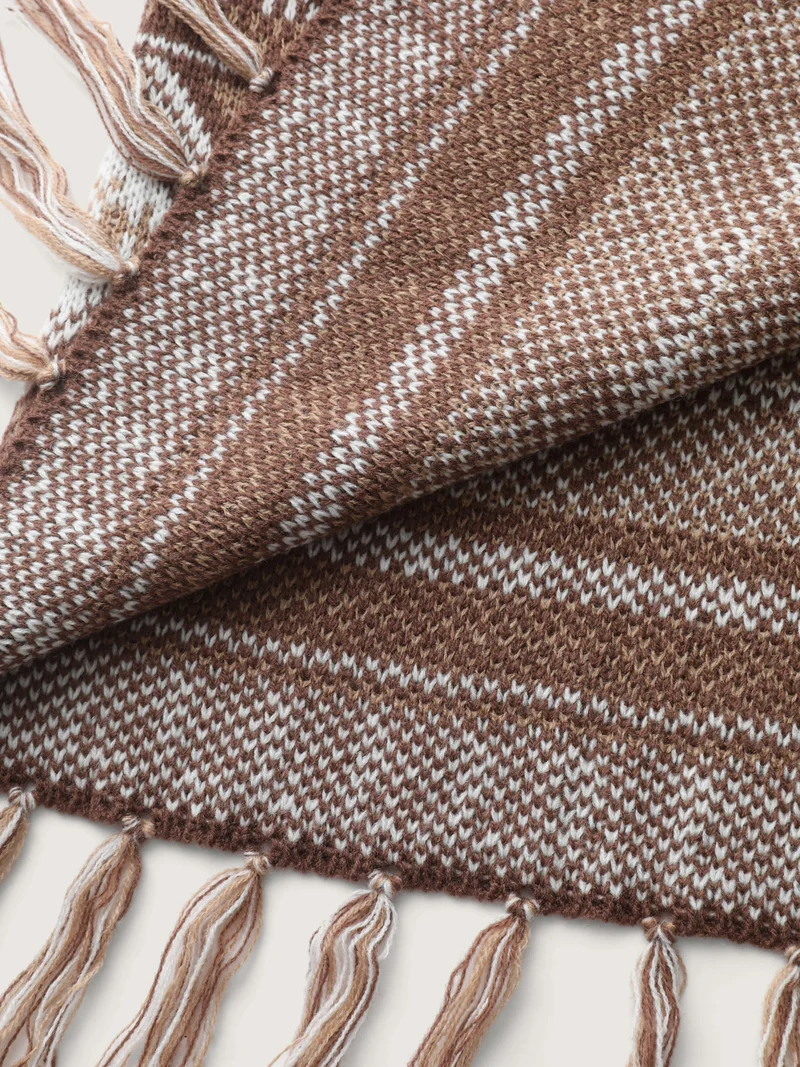 Boho Jacquard Folded Collar Tassels Cardigan