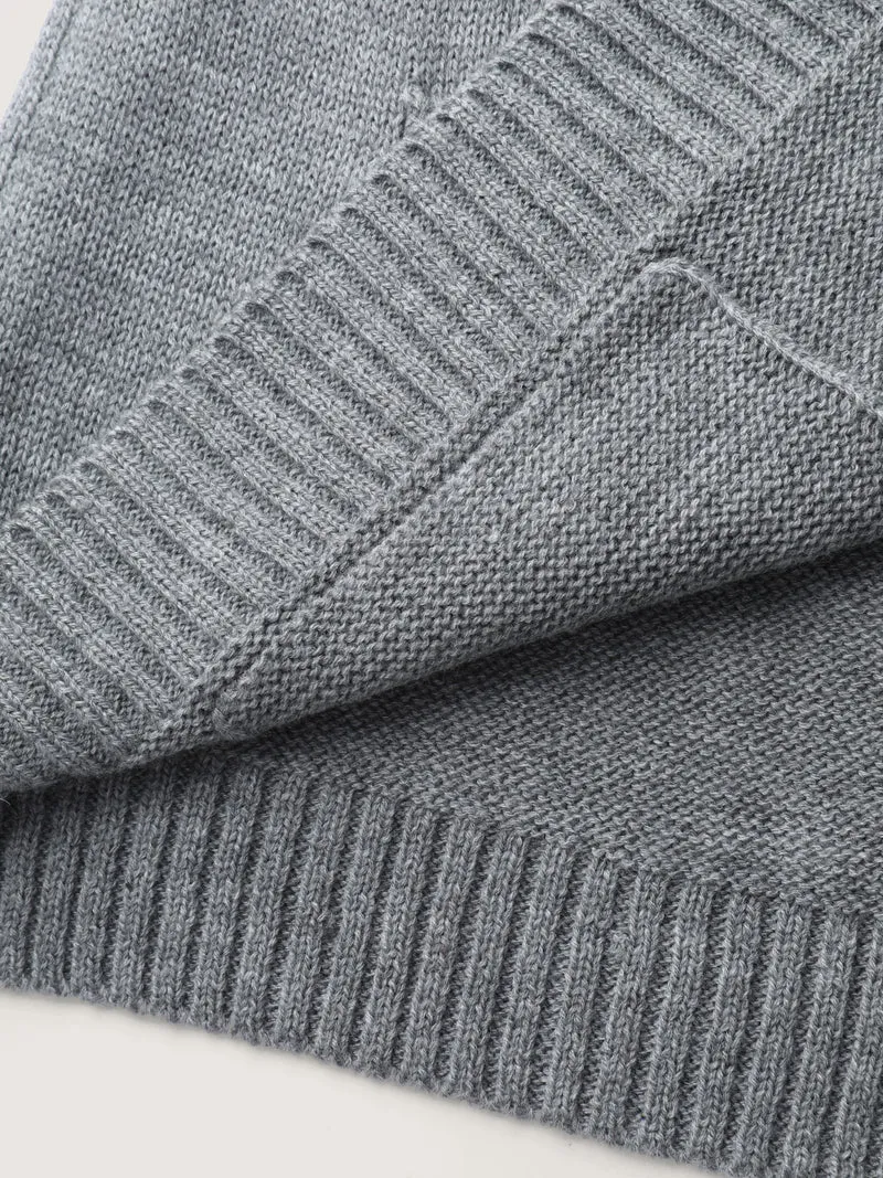 Fair Isle Patch Pockets Knit Cardigan