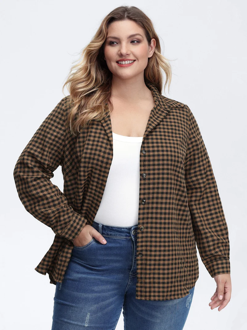 Checkered Button-Down Shirt