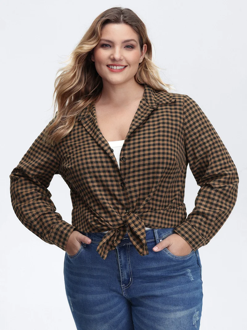 Checkered Button-Down Shirt