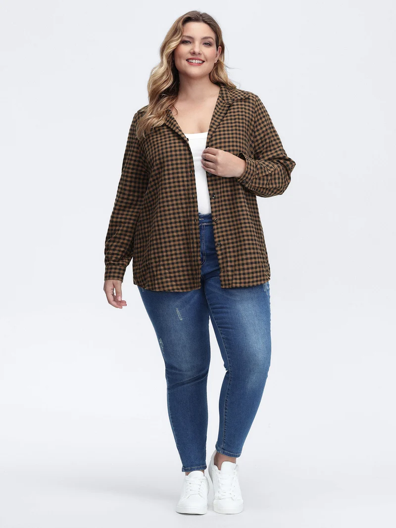 Checkered Button-Down Shirt