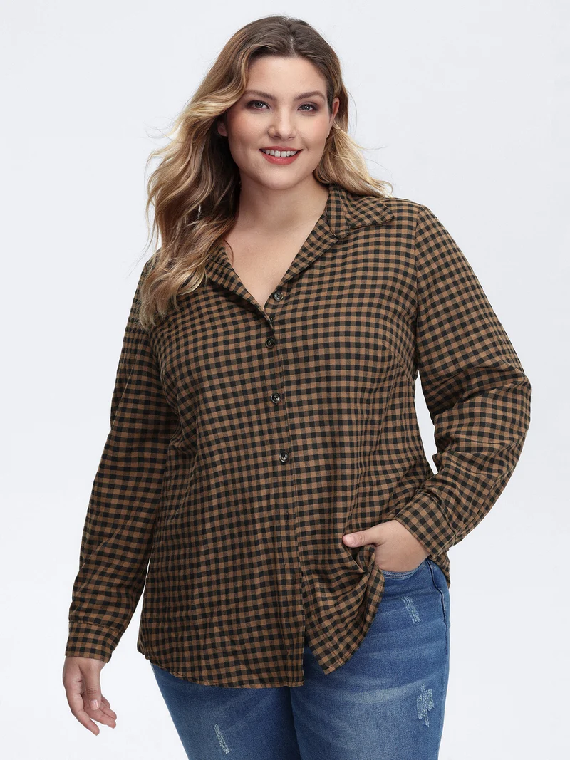 Checkered Button-Down Shirt