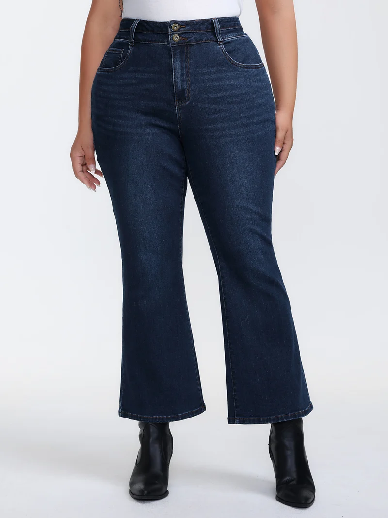 Stretchy Mid-Rise Bootcut Jeans