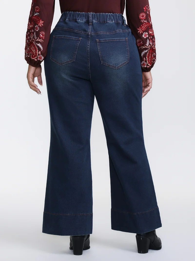 Flared Hem Easy-Fit Jeans