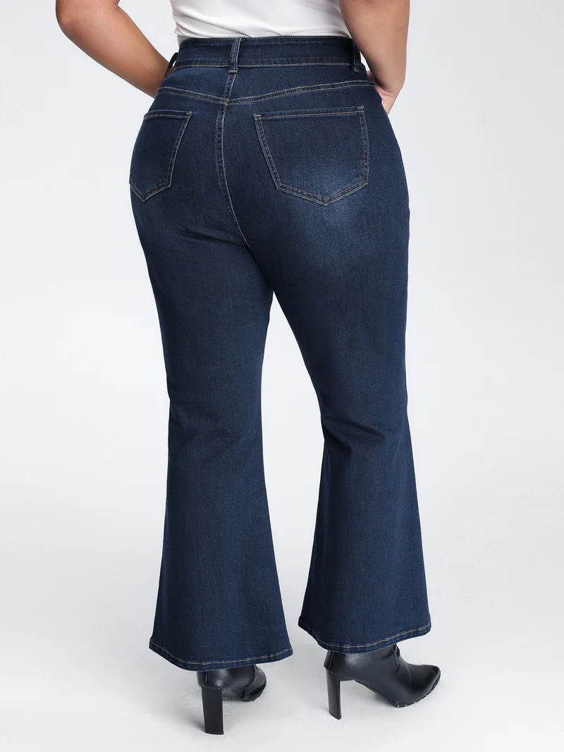 Slit Flared Hem Bootcut Jeans