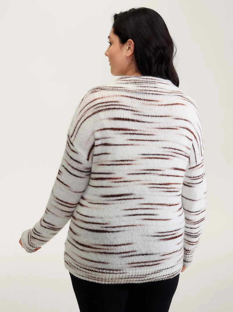 Stretchy Polo Collar Patch Pocket Pullover