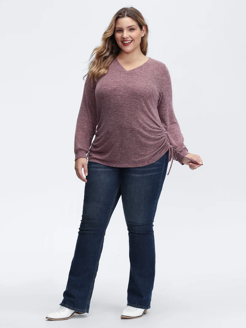 Stretchy Drawstring Side T-Shirt