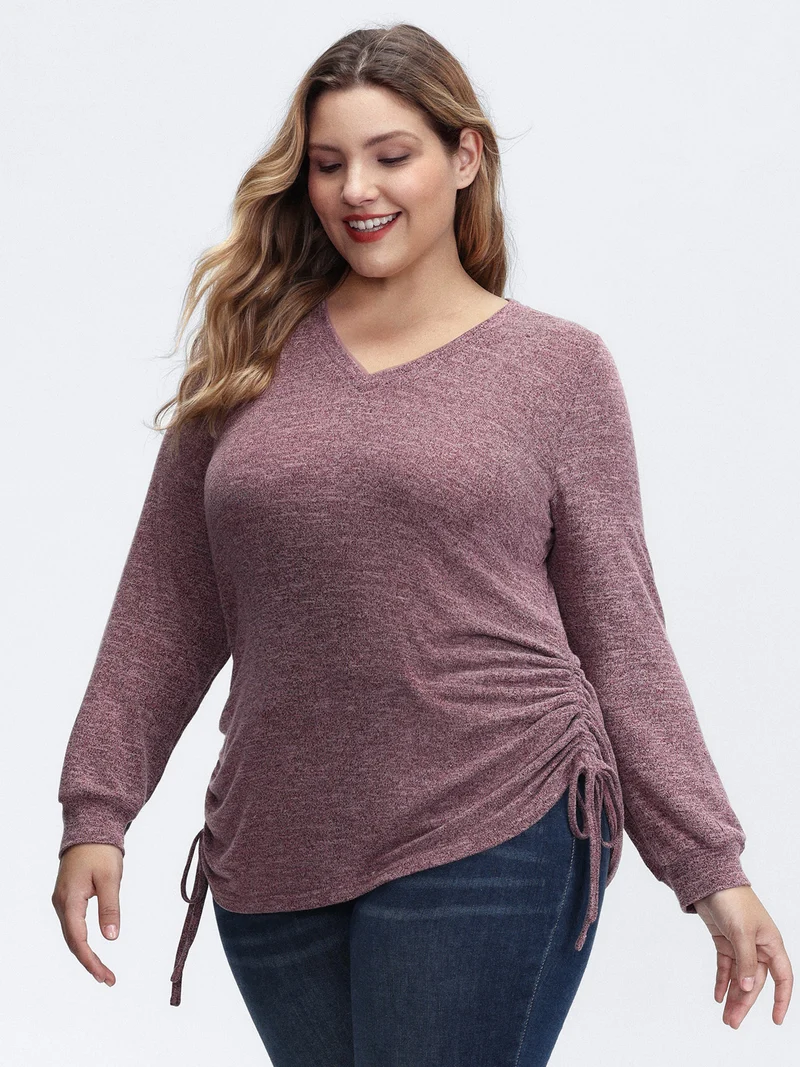 Stretchy Drawstring Side T-Shirt