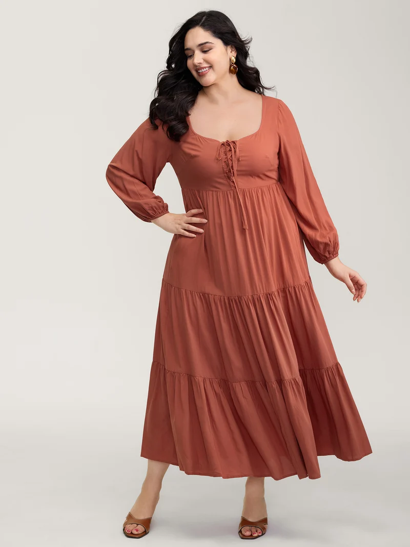 Bust-Ease Adjustable Tiered Maxi Dress