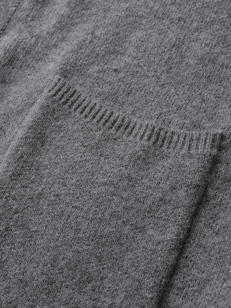 Hooded Button Slit Pockets Knit Cardigan