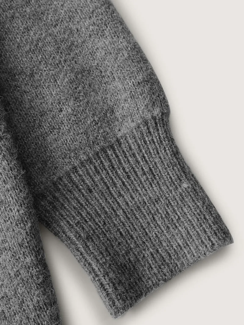 Hooded Button Slit Pockets Knit Cardigan