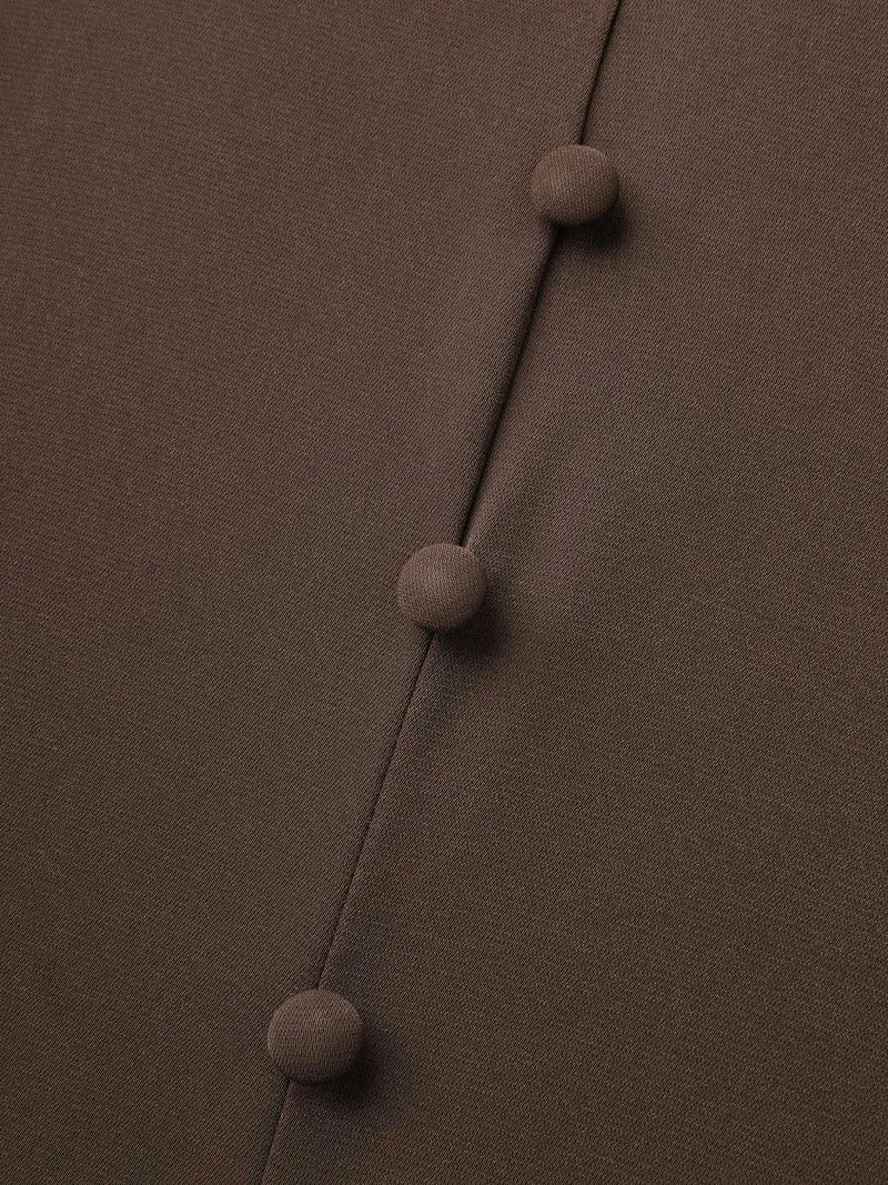 Cross-Tie Button Detail Maxi Dress