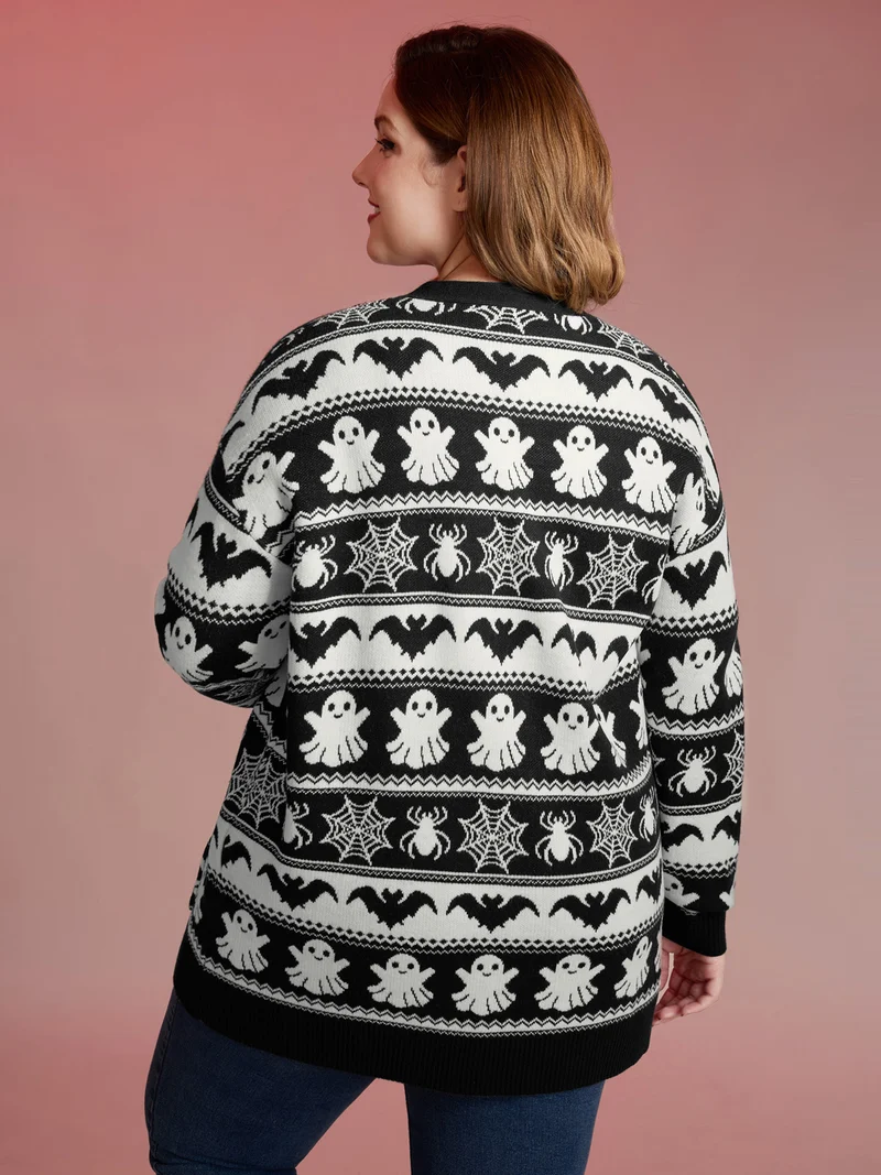 Halloween Elements Jacquard Knit Cardigan