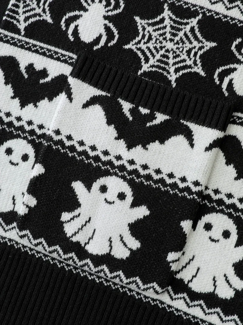 Halloween Elements Jacquard Knit Cardigan