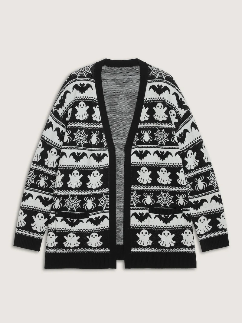 Halloween Elements Jacquard Knit Cardigan