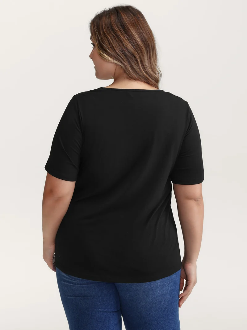 Trick or BloomChic Crossover Neck-Tie T-Shirt