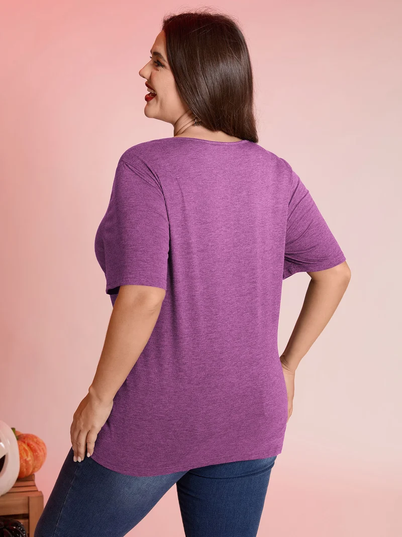 Trick or BloomChic Crossover Neck-Tie T-Shirt