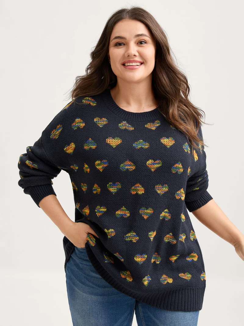 Happy Hearts Gradual Color Change Pullover