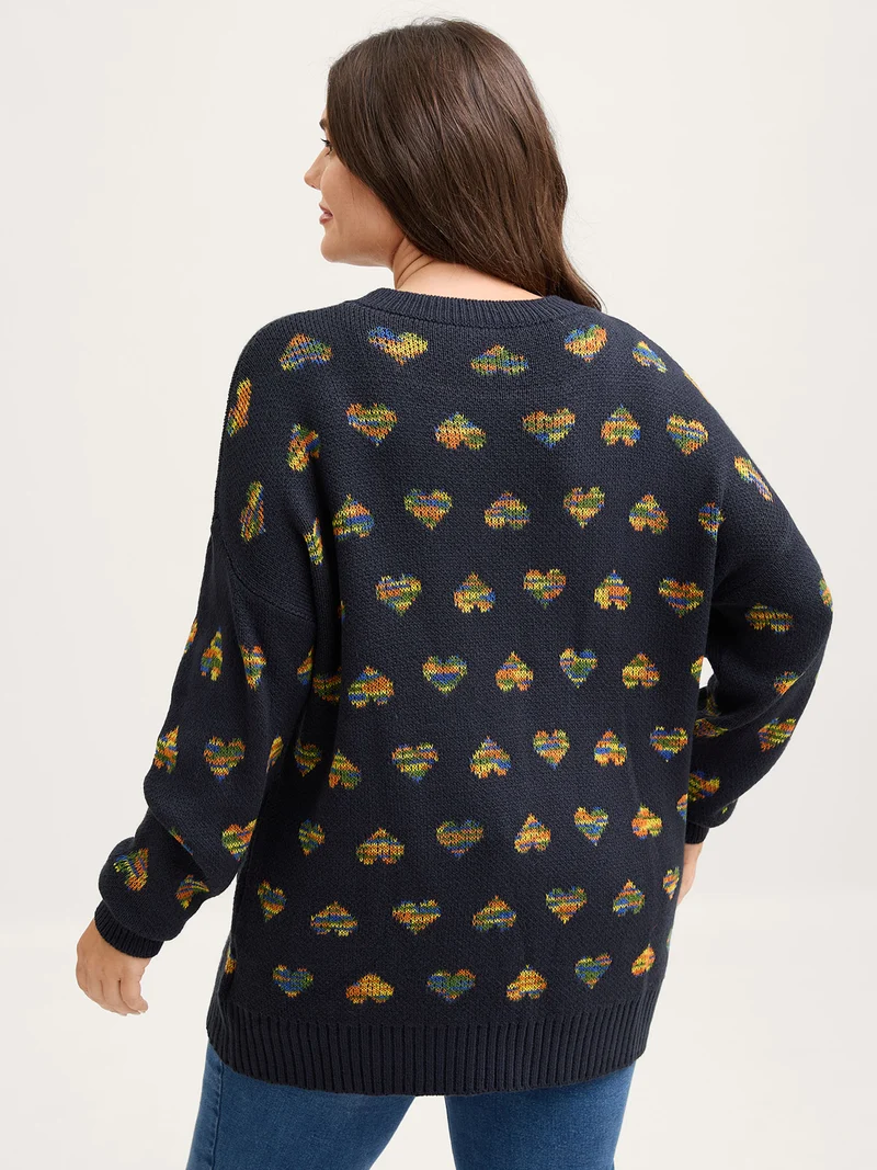 Happy Hearts Gradual Color Change Pullover