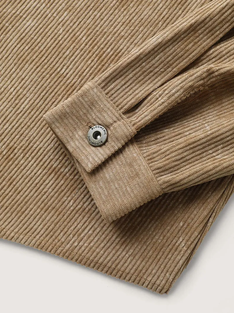 Corduroy Color Gradient Button-Down Jacket